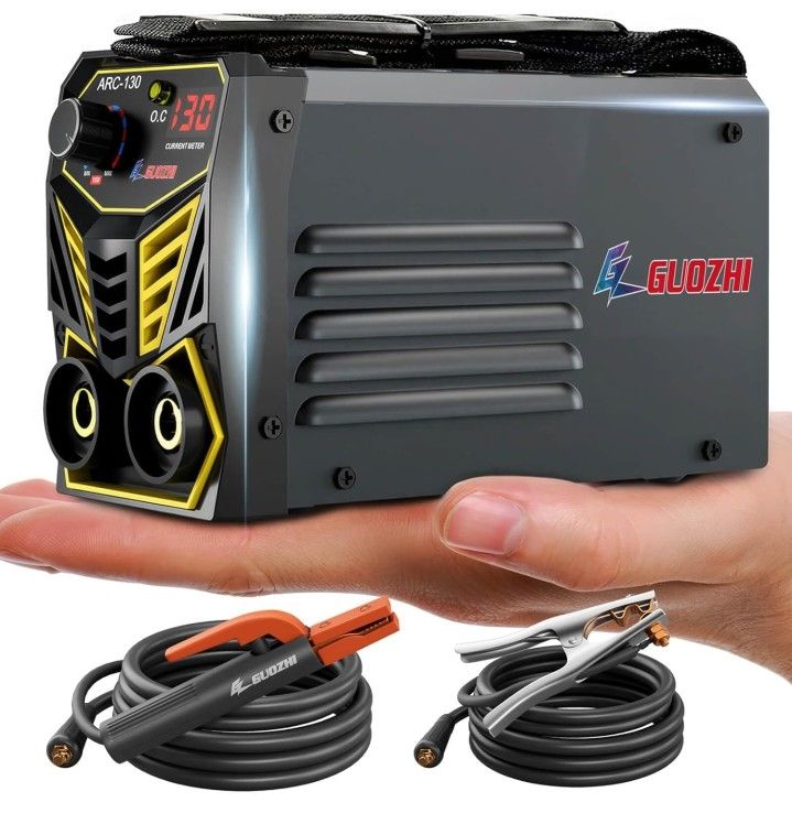 110V 130A ARC MMA Welding Machine with Electrode Holder Cable & Work Clamp, IGBT Inverter Welder Digital Display