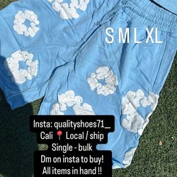 Blue Denim Tear Shorts 