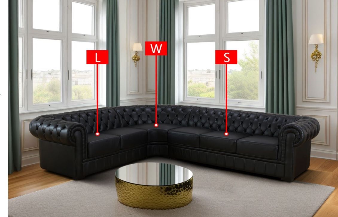 Black Leather Sectional Sofa Set