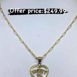 10kt Gold Chain And Charm 