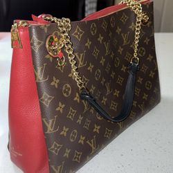 Louis Vuitton Surene Monogram Cerise Red Tote Bag