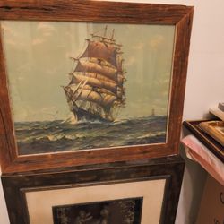 24x29 Clipper sailing ship Framed 75.00 Color