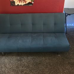 40 Inch Long Blue Futon 