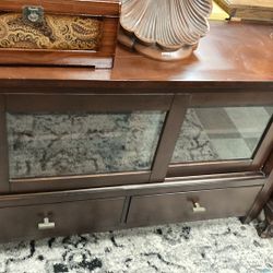 TV Stand W/ Sliding Doors And 2 Drawers