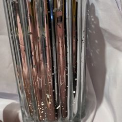 Silver Mercury Glass Candle Holder 