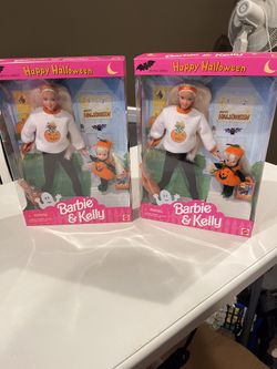 Vintage 1996 Halloween Barbie And Kelly 