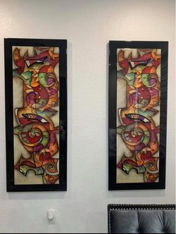 Set of 2 Abstract Framed Wall Art