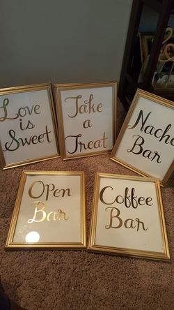 Signs for food tables