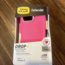 Otter box defender series for iPhone 17 pink 