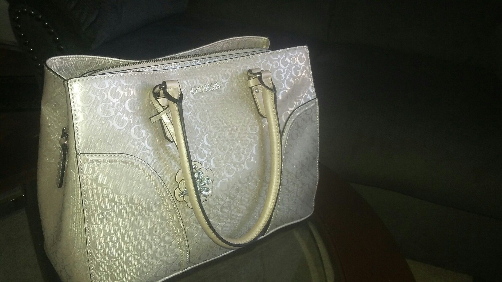 GUESS MERILEE Satchel Bag Handbag Purse Tote PALE ROSE DUST NEW