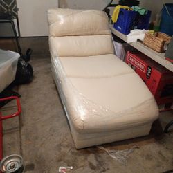 Soft Leather Light Tan Reclining Chair