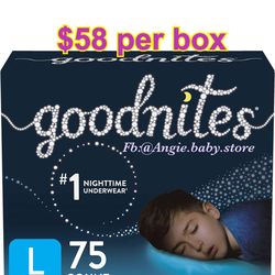 Goodnites size L for boys