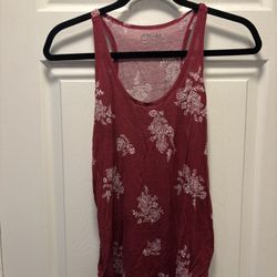 Red and White Floral Tank
