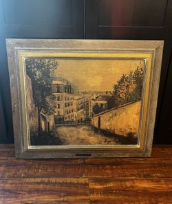 Vintage Maurice Utrillo Rue de Montmartre Lithograph Framed