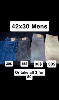 Levi's Men's Jeans 42x30 – 4 Pairs
