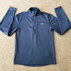 Mens North Face 1/4 Zip Pull Over Fleece Sweater Long Sleeve Blue Sz  S Small