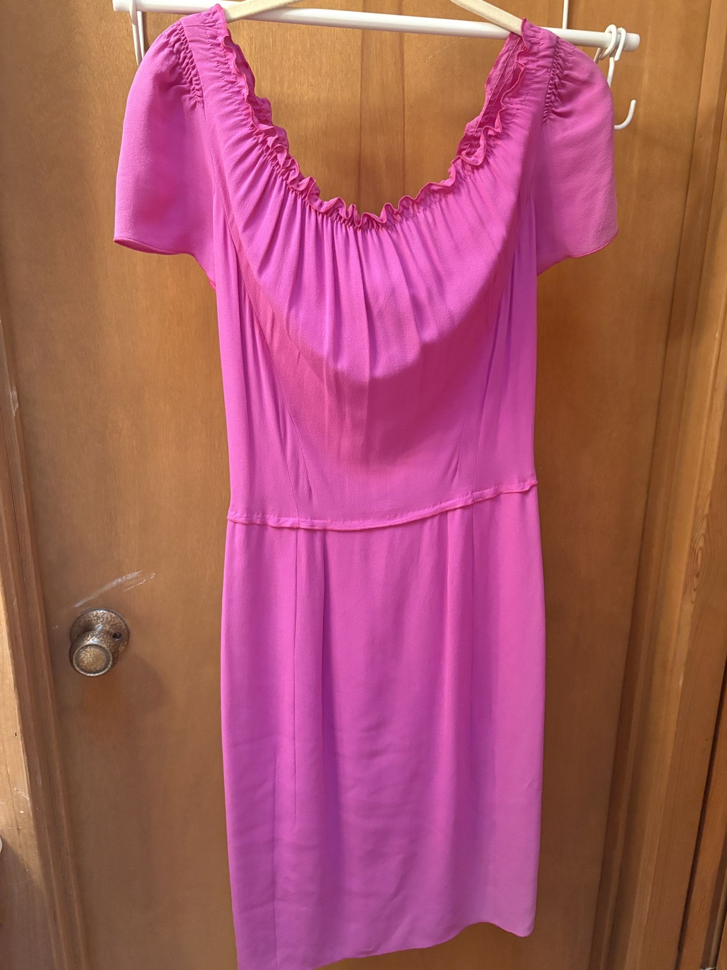 Nina Ricci Fuchsia 100% Silk Dress EU Size 38, US 6