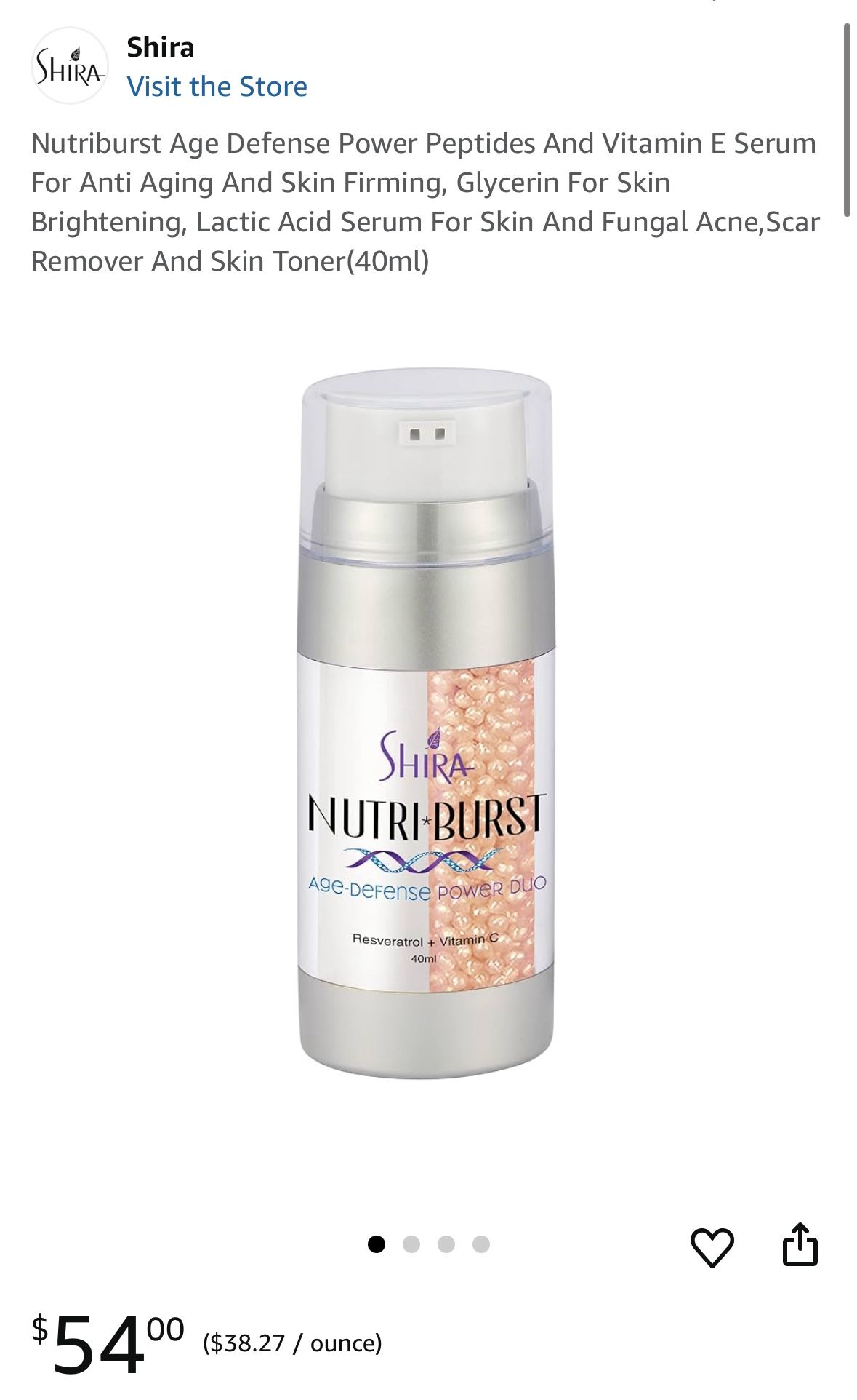 Nutriburst Age Defense Power Peptides And Vitamin E Serum For Anti Aging And Skin Firming, Glycerin For Skin Brightening, Lactic Acid Serum For Skin A