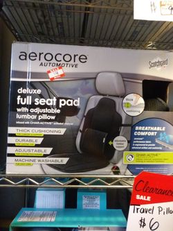 Full seat pad with adjustable lumbar pillow