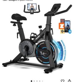 Exercise Bike, CHAOKE Quiet Adjustable Magnetic Resistance Stationary Bike for Home Cardio with App Compatible, 300LB Weight Capacity Indoor Cycling B
