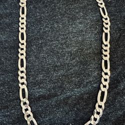 20 Inch Sterling Silver Figaro Chain - 9mm Diamond Cut