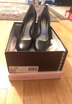 Black Leather High Heel shoes