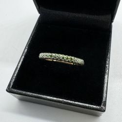 Ladies 14k Rose Gold Emerald Ring 