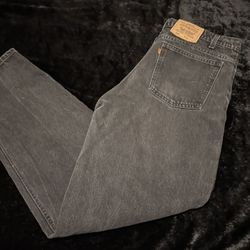Mens Vintage 38x34 Levis Orange Tab Black Baggy Black Denim Jeans