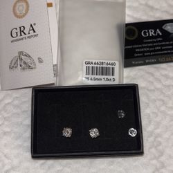 1 Ct Moissanite Earrings In Sterling Silver. $3500 Retail