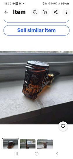 Antique Men's Face Pipe Colonge Bottle 