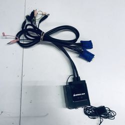 IoGear 2 Port USB KVM With Audio Mic Cables