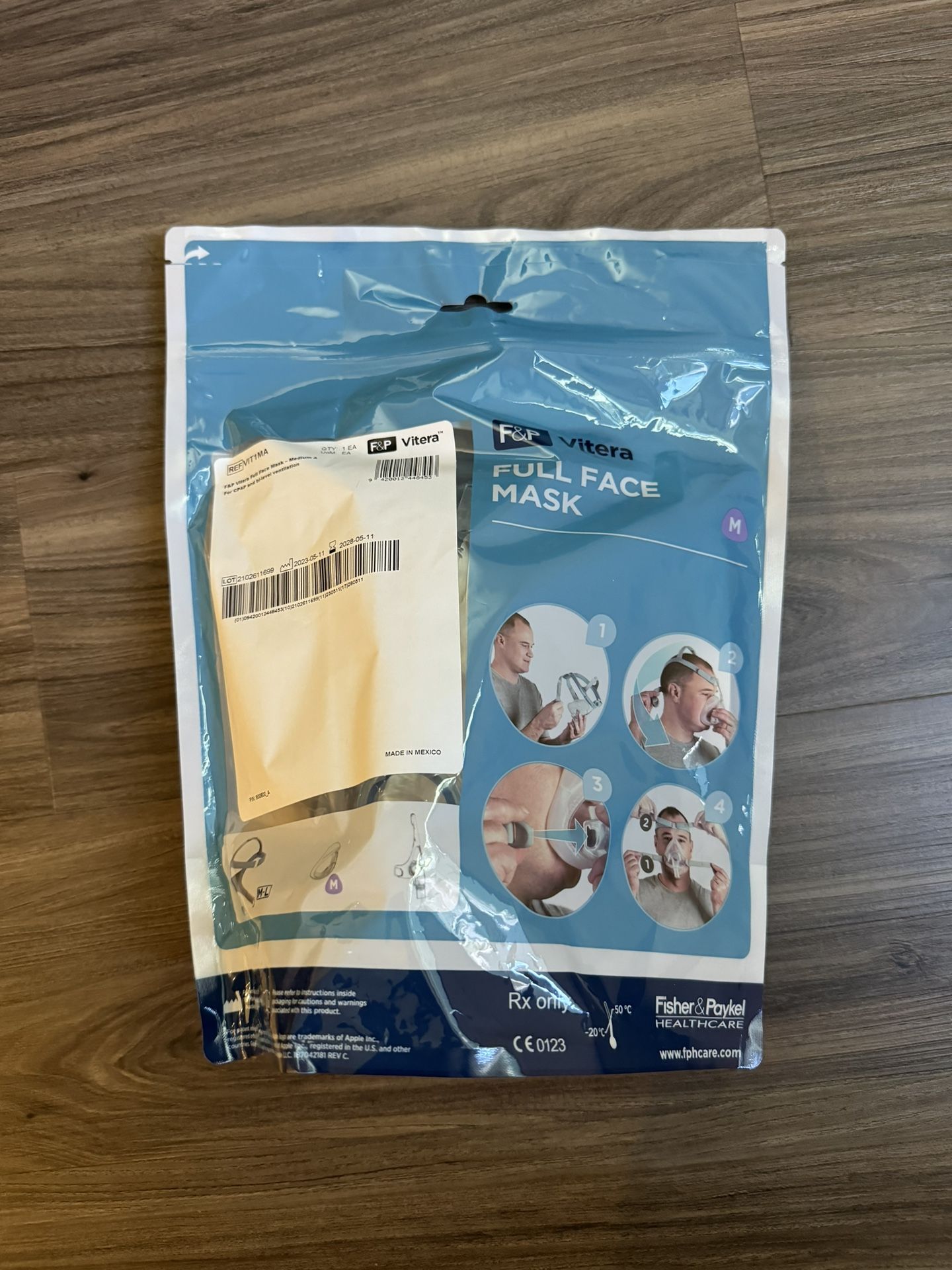 F&P Vitera Full Face Mask - Head Gear & For Mask - New Sealed