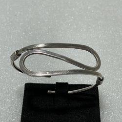 Signed 925 Sterling Silver Ribbon Twist Adjustable Cuff Bracelet ~ 17 grams
