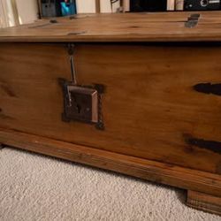 Rustic Pine Trunk Coffee Table with storage - solid wood