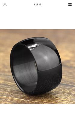 12mm Black Stainless Steel Ring