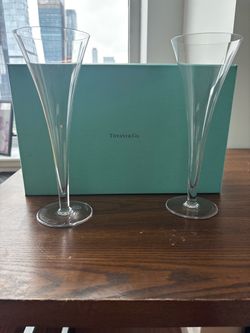 Tiffany & Co. Crystal Champagne Flutes Set of 2