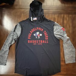Philadelphia 76ers Dri-Fit Long sleeved Hooded Adult XL NWT