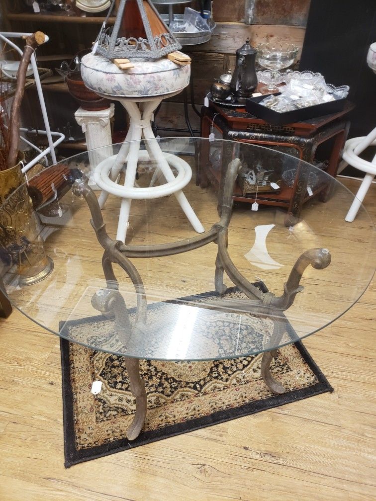 Iron and Glass Coffee Table