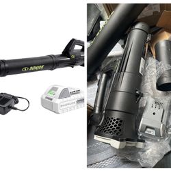 Open Box Sun Joe Jet Leaf Blower with Cordless Compact Turbine & Quick Charging, IONMAX 24V, Green - Portable Battery-Powered Electric Blower for Lawn