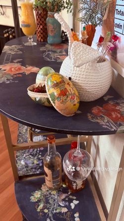 Cocktail bar / wine rack Hand painted one of a kind.