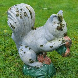 Beautiful Vintage Concrete Squirrel Garden Statue 