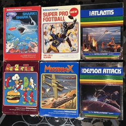 Mattel Intellivision Game Lot - 6 Games In Boxes