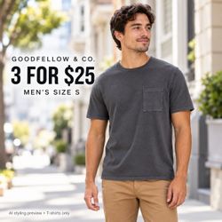 Men's Washed Charcoal Pocket T-Shirt