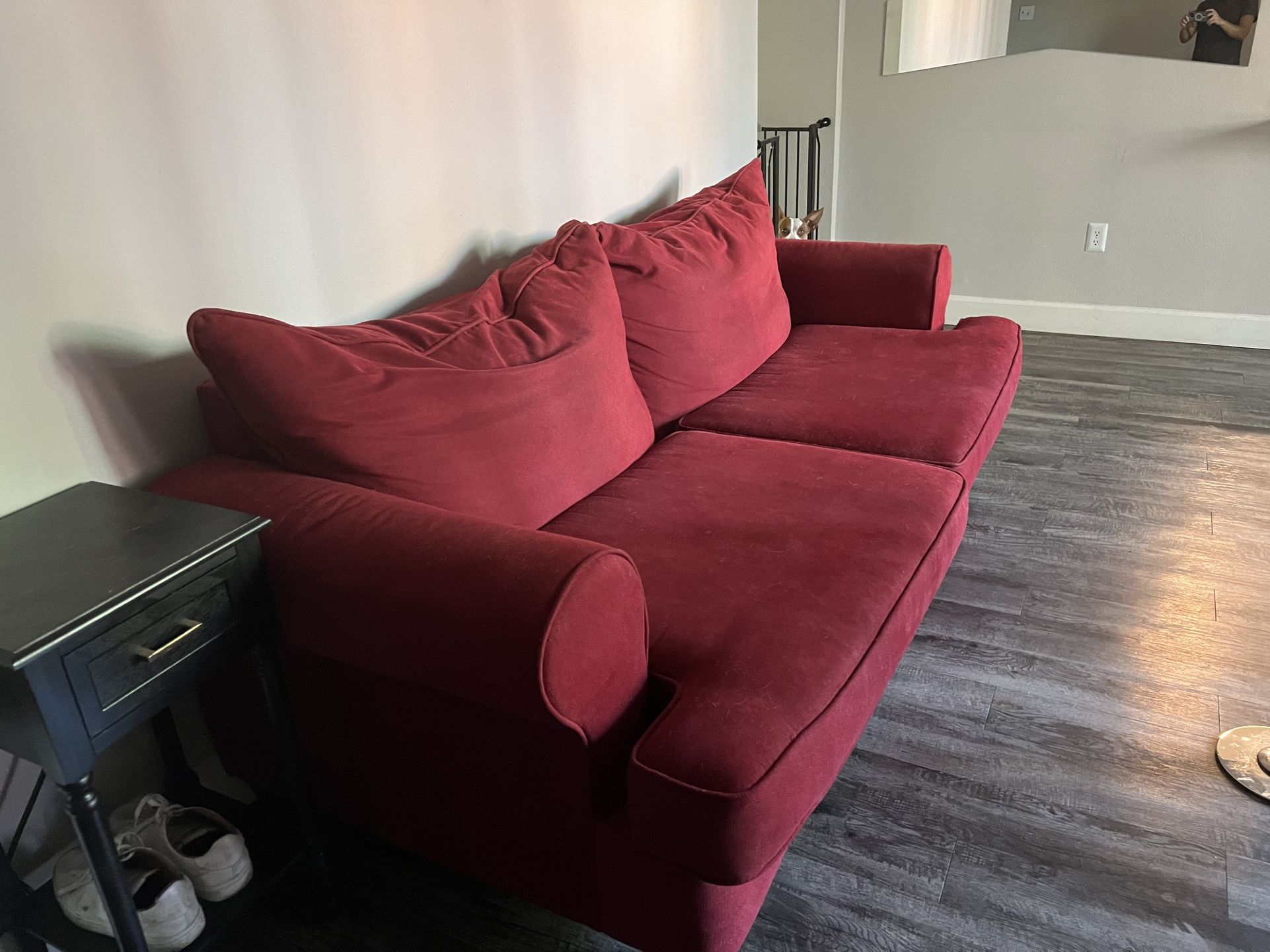 Red Fabric Sofa
