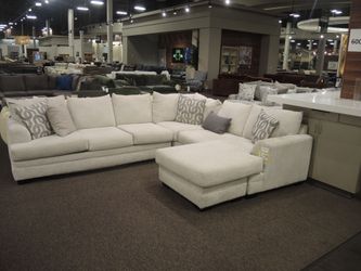 Main & Co. Croft 2 Piece Reversible Chaise Sectional - Cream | L-Shaped Couch | Corner Couch