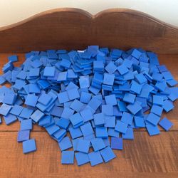 Large Lot of Plastic Blue Square Shapes - Educational Toys