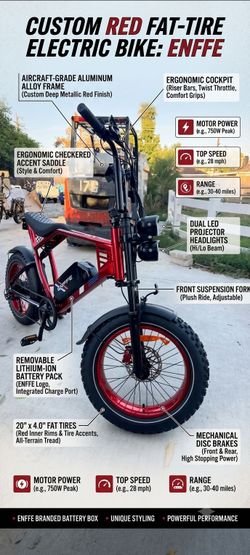 ENFFE Custom Red Fat-Tire Electric Bike