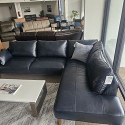 2-pc Leather Sectional Sofa-Jollene 