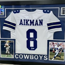 Signed Troy Aikman jersey - Framed