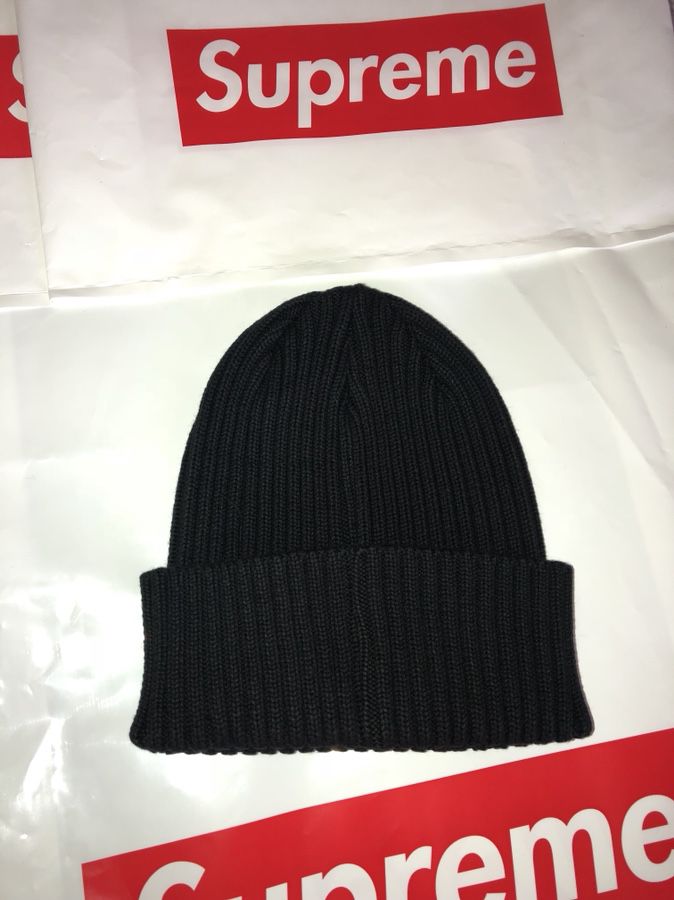 Supreme Overdyed Ribbed Beanie (SS18)Black for Sale in White